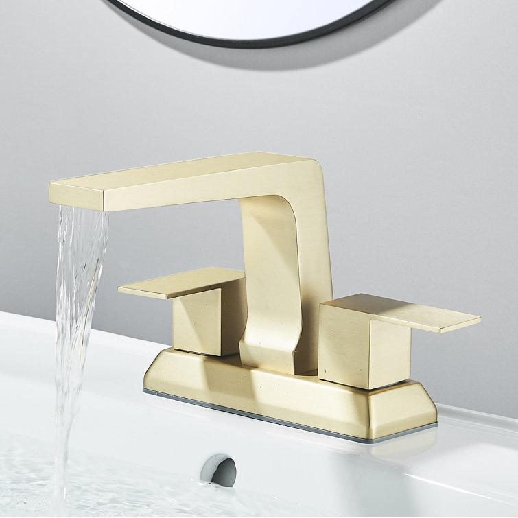 Nabiyy Modern Waterfall Bathroom Sink Faucet 2 Handles 3 Holes 4 in ...